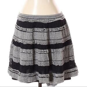 Max Studio | modal blend striped a-line black & gray textured skirt size XS